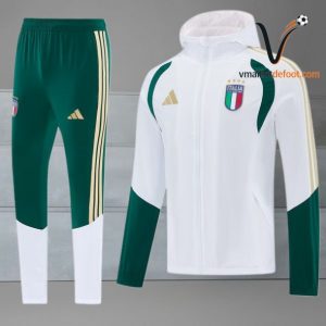 Ensemble Survetement Italie Capuche 2026 - blanc vert