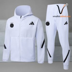 Ensemble Survetement Ajax Capuche 2025/2026 - blanc noir
