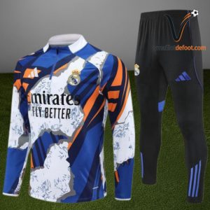 Ensemble Survetement Real Madrid 2025/2026 - Orange Bleu
