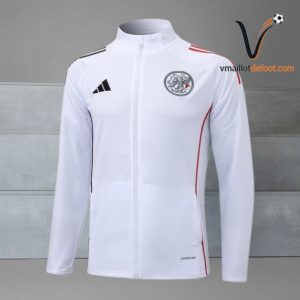 Veste de Survetement Ajax 2025/2026 - blanc rouge