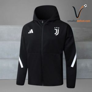 Survetement Juventus Capuche 2025/2026 - noir blanc