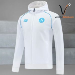 Survetement Napoli Capuche 2025/2026 - blanc bleu