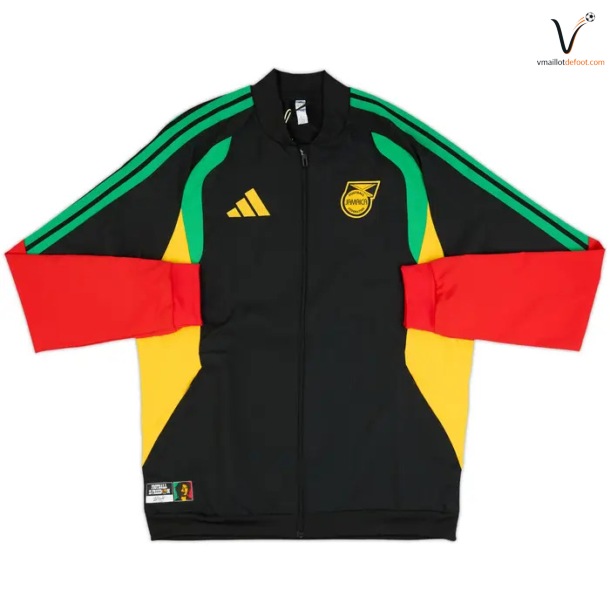 Veste de Survetement Jamaique 2026/2027 Noir Jaune Rouge