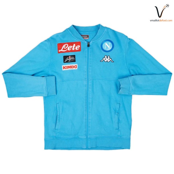 Veste de Survetement Napoli Capuche 2017/2018 Bleu