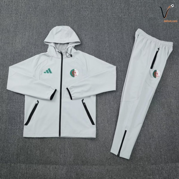 Ensemble Survetement Algérie Capuche 2026/2027 - gris – Image 3