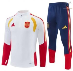 Ensemble Survetement Espagne 2026/2027 blanc rouge bleu