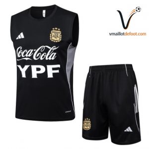 Ensemble Entrainement Sans Manches Argentine 2026/2027 noir blanc