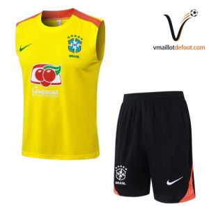 Ensemble Entrainement Sans Manches Brésil 2026/2027 jaune orange