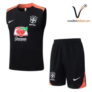 Ensemble Entrainement Sans Manches Brésil 2026/2027 noir orange