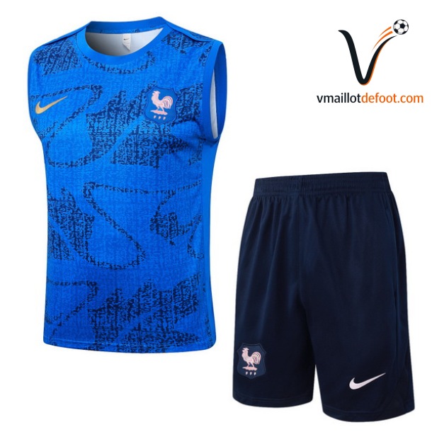 Ensemble Entrainement Sans Manches France 2026/2027 bleu marine