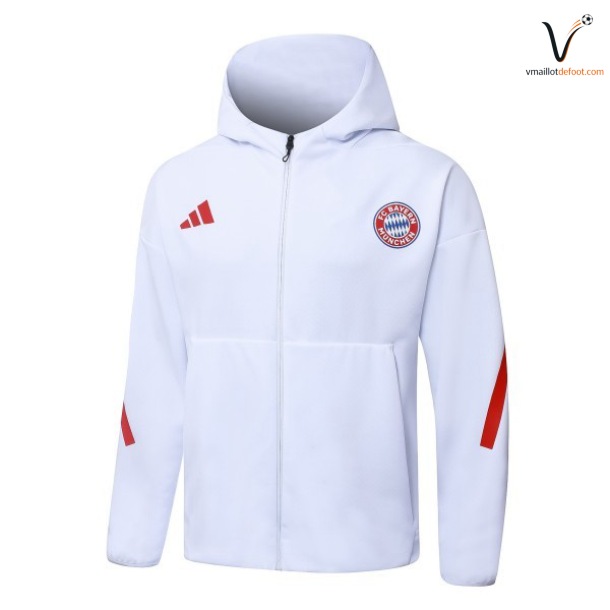 Survetement Bayern Munich Capuche 2025/2026 blanc rouge