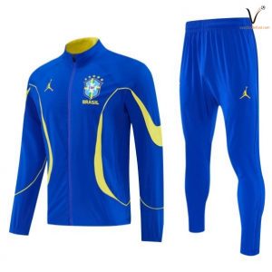 Ensemble Survetement Brésil 2026 2027 bleu jaune