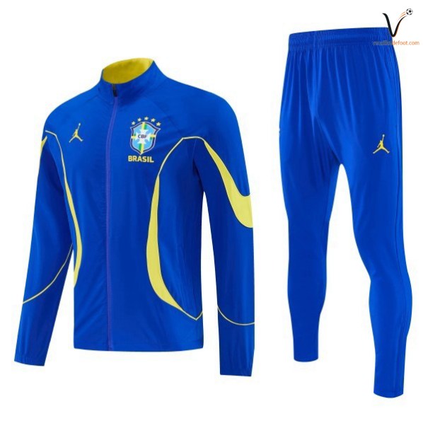 Ensemble Survetement Brésil 2026 2027 bleu jaune