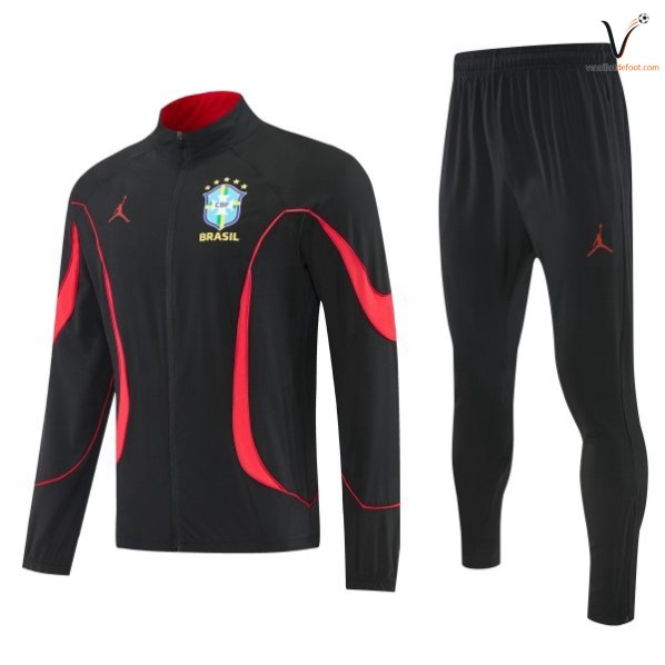Ensemble Survetement Brésil 2026 2027 noir rouge