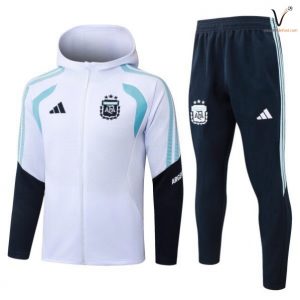 Ensemble Survetement Argentine Capuche 2026 2027 blanc bleu