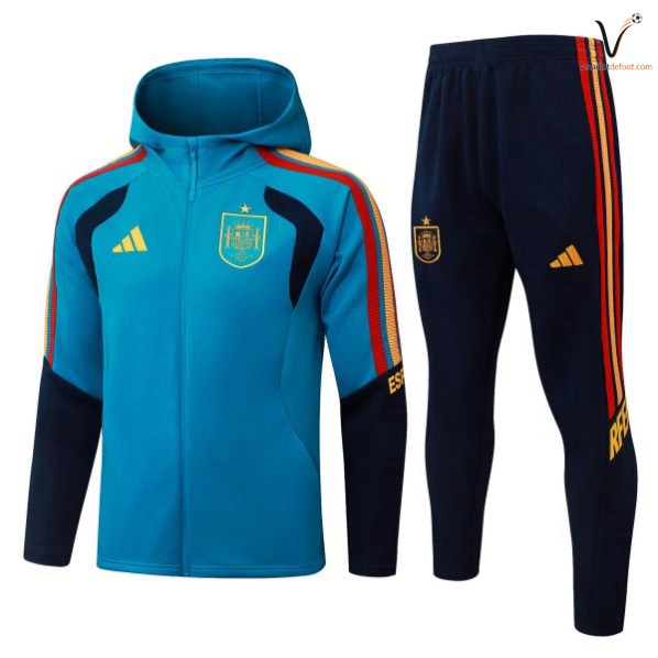 Survetement Espagne Capuche Ensemble 2026 2027 bleu rouge