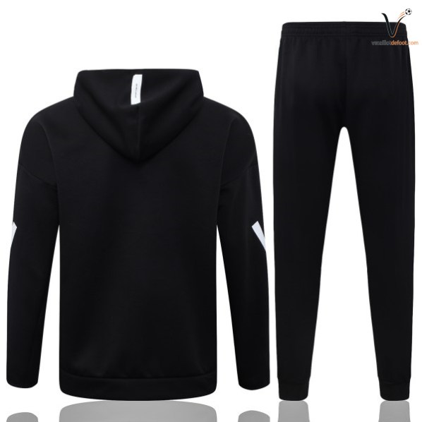 Ensemble Survetement Real Madrid Capuche 2026 2027 noir blanc – Image 2
