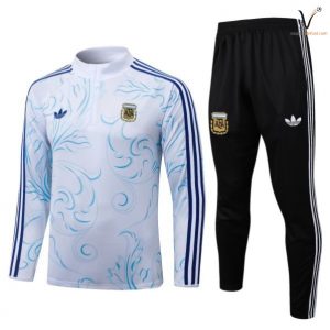 Ensemble Survetement Argentine Capuche 2026 2027 blanc bleu noir