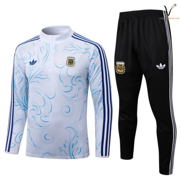 Ensemble Survetement Argentine Capuche 2026 2027 blanc bleu noir