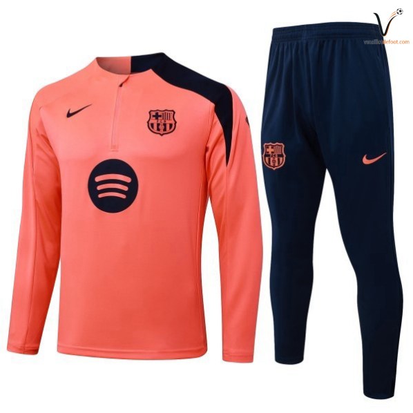 Ensemble Survetement Barcelone 2026 2027 orange bleu marine