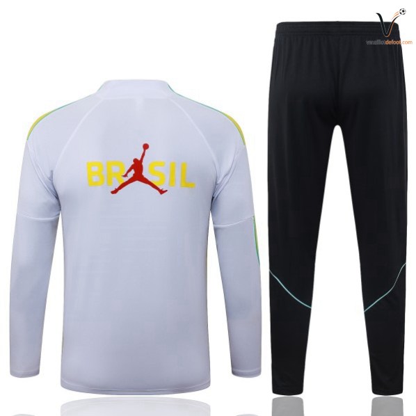 Ensemble Survetement Brésil 2026 2027 blanc jaune noir – Image 2