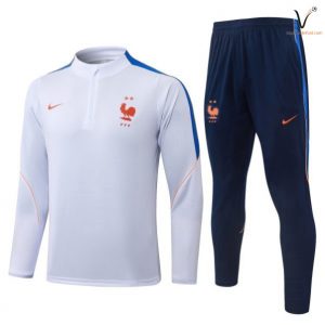 Ensemble Survetement France 2026 2027 blanc bleu