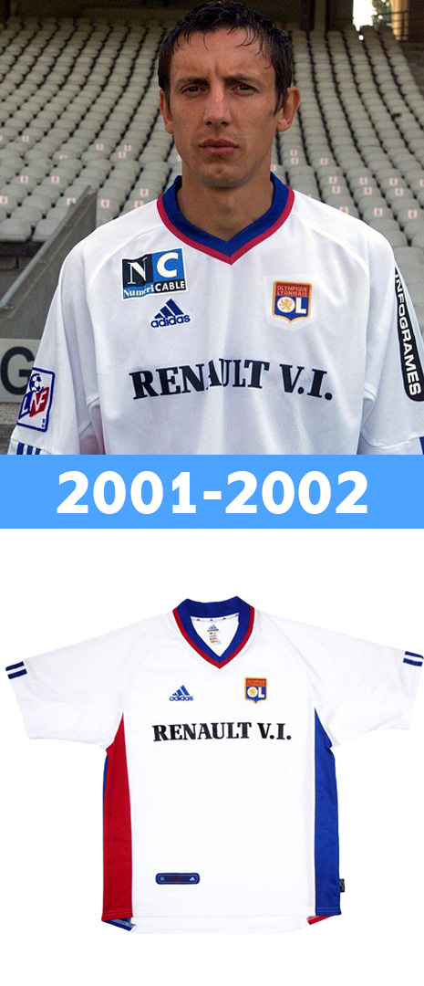 Maillot Domicile Olympique lyonnais 2001-2002