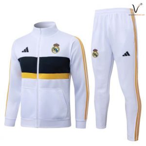 Survetement Real Madrid Ensemble Enfant 2026-2027 blanc bleu jaune