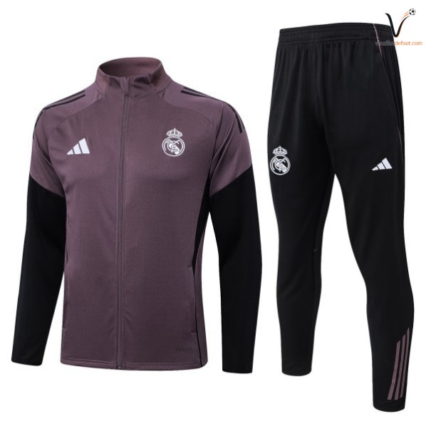 Survetement Real Madrid Ensemble Enfant 2026-2027 noir gris pourpre
