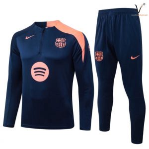 Survetement Barcelone Ensemble Enfant 2026-2027 bleu marine orange