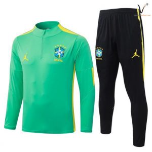 Survetement Bresil Ensemble Enfant 2026-2027 vert clair noir