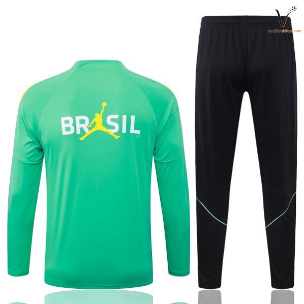 Survetement Bresil Ensemble Enfant 2026-2027 vert clair noir – Image 2