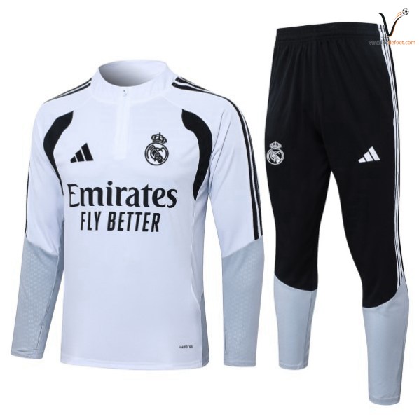 Survetement Real Madrid Ensemble Enfant 2026-2027 blanc gris noir