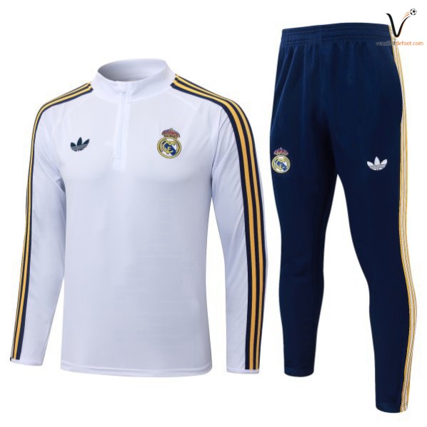 Survetement Real Madrid Ensemble Enfant 2026-2027 blanc jaune bleu marine
