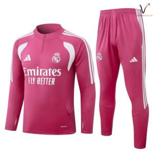 Ensemble Survetement Homme Real Madrid 2026 2027 rose blanc