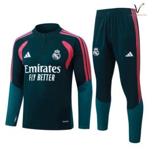 Ensemble Survetement Homme Real Madrid 2026 2027 vert marine rose